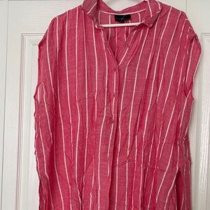Lightweight Pink Striped Tunic Top
